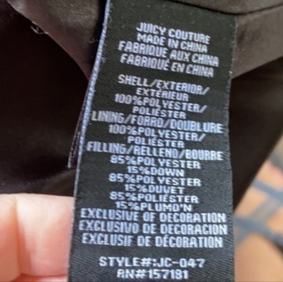 NEW RARE Authentic Juicy Couture Black Label Puffer Ski Coat Blue Tartan Down - Picture 9 of 16